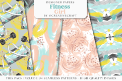 Fitness Girl Seamless Pattern, gym digital paper graphic Product Image 1