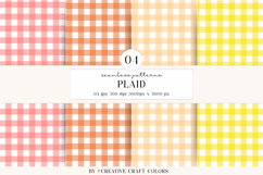 Plaid Gingham Seamless Patterns, rainbow digital papers Product Image 1