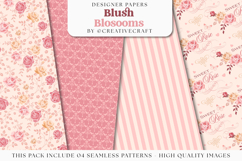 Blush Blossoms Seamless Pattern, roses flowers digital paper Product Image 1