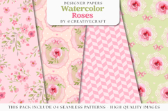 Floral Seamless Pattern, flowers roses digital paper graphic Product Image 1