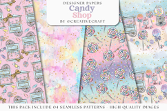 Candy Shop Seamless Pattern, candy shop digital papers Product Image 1