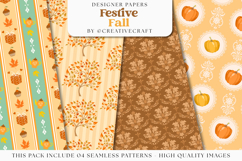 Fall Autumn Seamless Pattern, fall autumn digital papers Product Image 1
