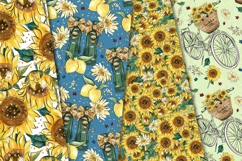 Sunflower Seamless Pattern, sunflower digital papers graphic Product Image 2