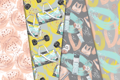 Fitness Girl Seamless Pattern, gym digital paper graphic Product Image 2