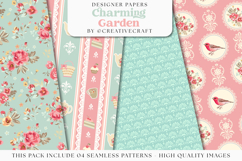 Garden Seamless Pattern, flowers roses digital papers Product Image 1