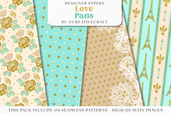 Love Paris Seamless Pattern, fashion chic digital paper Product Image 1