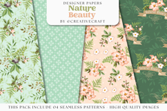 Garden Seamless Pattern, flowers roses digital papers Product Image 1