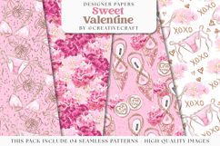 Sweet Valentine Seamless Pattern, valentine digital papers Product Image 1