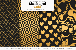 Black Gold Seamless Patterns, black gold digital papers Product Image 1