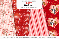 Valentine Day Seamless Pattern, valentine love digital paper Product Image 1