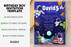 Birthday Boy Editable Invitation Template, editable canva Product Image 1
