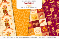 Fall Autumn Seamless Pattern, fall autumn digital papers Product Image 1
