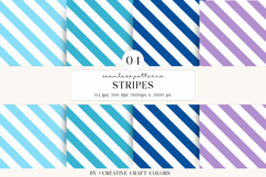 Stripes Seamless Patterns, rainbow digital papers designs Product Image 1