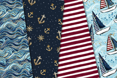 Nautical Cruise Seamless Pattern, nautical digital papers Product Image 3