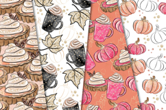 Pink Pumpkin Seamless Pattern, pink pumkin digital papers Product Image 4