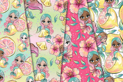 Summer Mermaid Seamless Pattern, mermaid digital papers Product Image 3