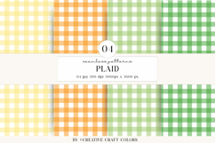 Plaid Gingham Seamless Patterns, rainbow digital papers Product Image 1