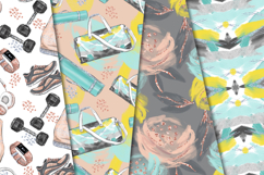 Fitness Girl Seamless Pattern, gym digital paper graphic Product Image 3