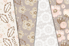 Blush Glitter Seamless Pattern, roses flowers digital papers Product Image 3