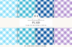 Plaid Gingham Seamless Patterns, rainbow digital papers Product Image 1