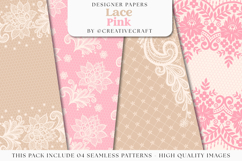 Lace Pink Seamless Pattern, lace pink digital paper graphics Product Image 4