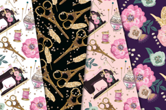 Sewing Fashion Seamless Pattern, sewing digital papers Product Image 4