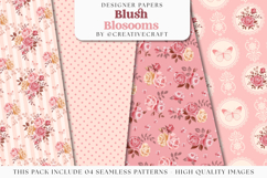 Blush Blossoms Seamless Pattern, roses flowers digital paper Product Image 1