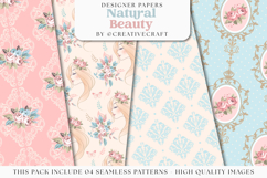 Floral Seamless Pattern, flowers roses digital paper graphic Product Image 1