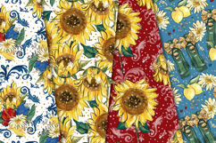 Sunflower Seamless Pattern, sunflower digital papers graphic Product Image 4