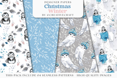 Christmas Winter Seamless Pattern, christmas digital papers Product Image 1