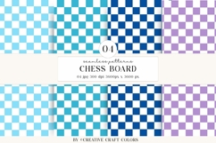 Chess Board Seamless Patterns, rainbow digital papers design Product Image 1