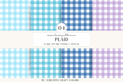 Plaid Gingham Seamless Patterns, rainbow digital papers Product Image 1