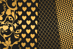 Black Gold Seamless Patterns, black gold digital papers Product Image 2