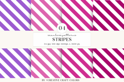 Stripes Seamless Patterns, rainbow digital papers designs Product Image 1