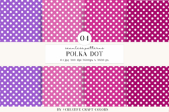 Polka Dot Seamless Patterns, rainbow digital papers, bright Product Image 1