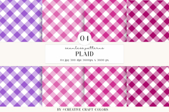 Plaid Gingham Seamless Patterns, rainbow digital papers Product Image 1