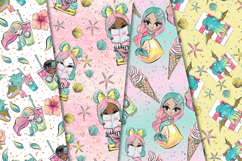 Summer Mermaid Seamless Pattern, mermaid digital papers Product Image 4