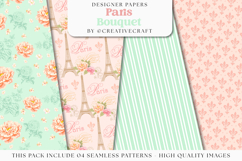 Love Paris Seamless Pattern, fashion chic digital paper Product Image 1