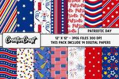 4th of July Digital Papers, independence day digital papers Product Image 1