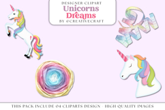 Unicorn Dreams png clipart, unicorn rainbow illustrations Product Image 1