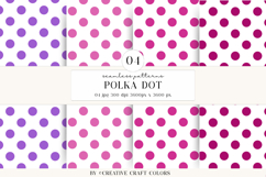 Polka Dot Seamless Patterns, rainbow digital papers, bright Product Image 1