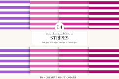 Stripes Seamless Patterns, rainbow digital papers designs Product Image 1