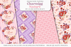 Garden Seamless Pattern, flowers roses digital papers Product Image 1