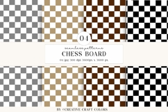 Chess Board Seamless Patterns, rainbow digital papers design Product Image 1