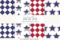 4th of July Seamless Patterns, independence day illustration Product Image 1