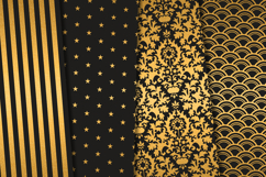 Black Gold Seamless Patterns, black gold digital papers Product Image 4