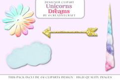 Unicorn Dreams png clipart, unicorn rainbow illustrations Product Image 1
