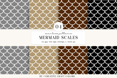 Mermaid Scales Seamless Patterns, rainbow digital papers Product Image 1