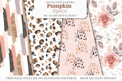 Pumpkin Spice Seamless Pattern, thanksgiving digital paper Product Image 1
