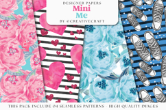 Mini Me Seamless Pattern, mini me digital paper illustration Product Image 1